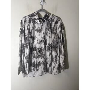 Kozan Gray and White Stank Up Neck Shirt Sz L